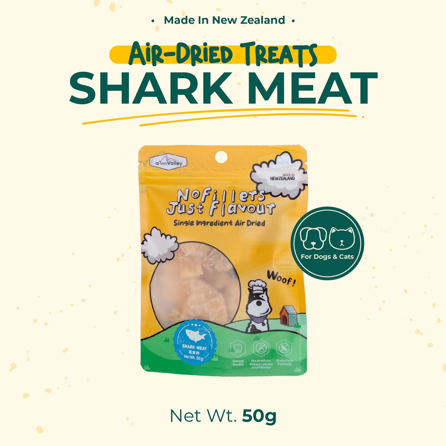 aTwoValley Air Dried Shark Meat Dog Treat
