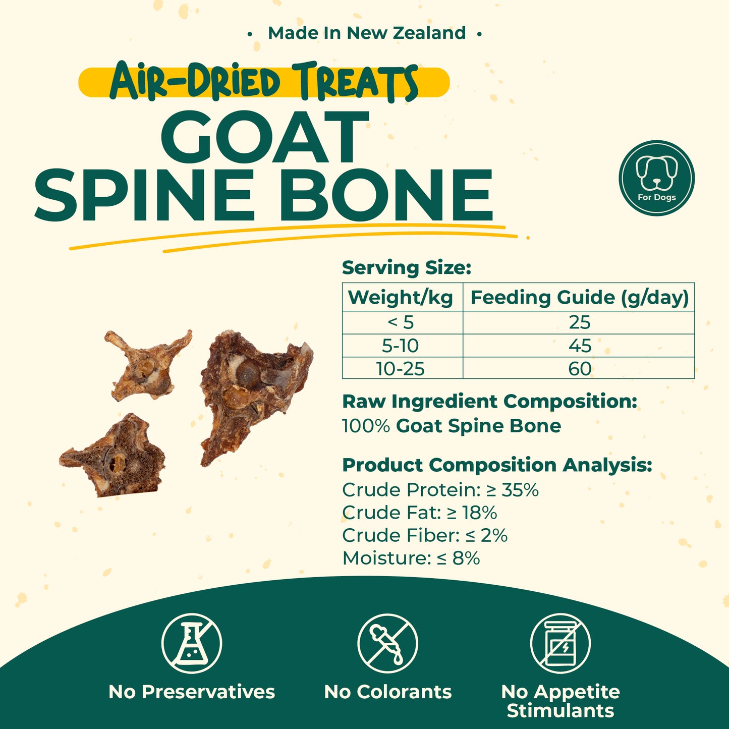 aTwoValley Air-Dried Goat Spine Bone Dog Treat