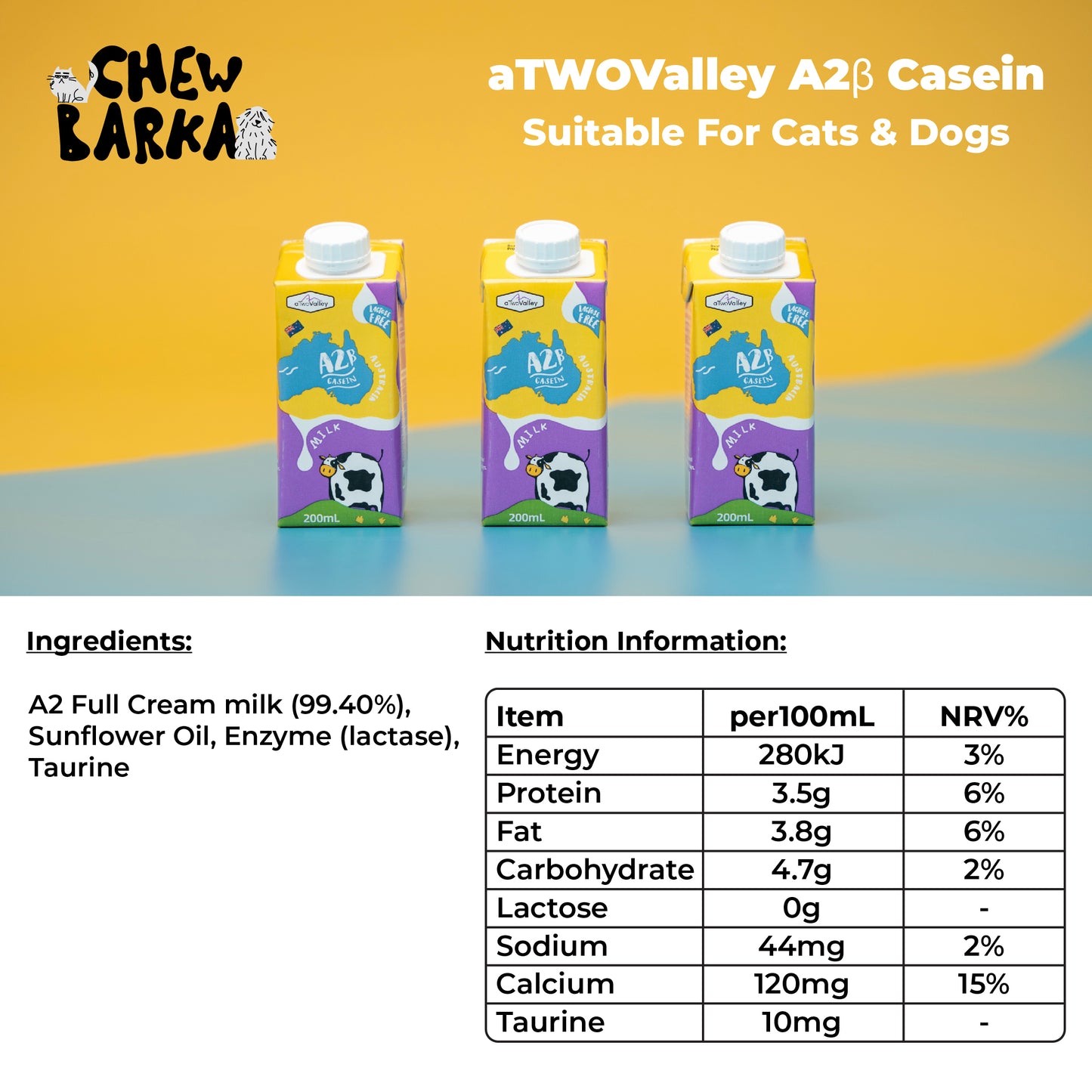 aTwoValley Lactose Free Whole Milk(A2β-casein)