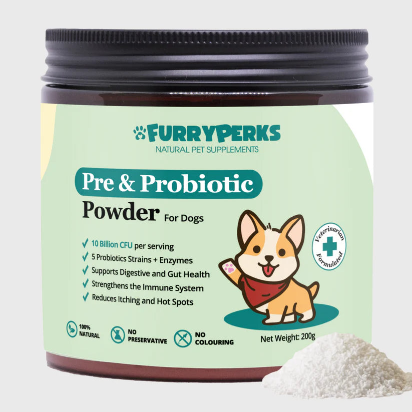 FURRYPERKS Pre & Probiotics with Digestive Enzymes for Dogs