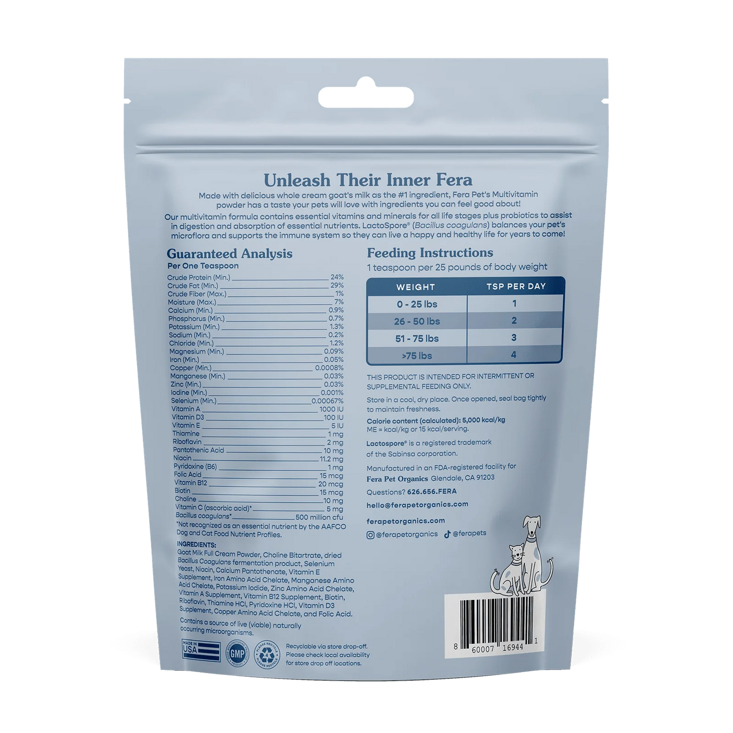 Fera Pets - Multivitamin Goat Milk Topper for Dogs & Cats