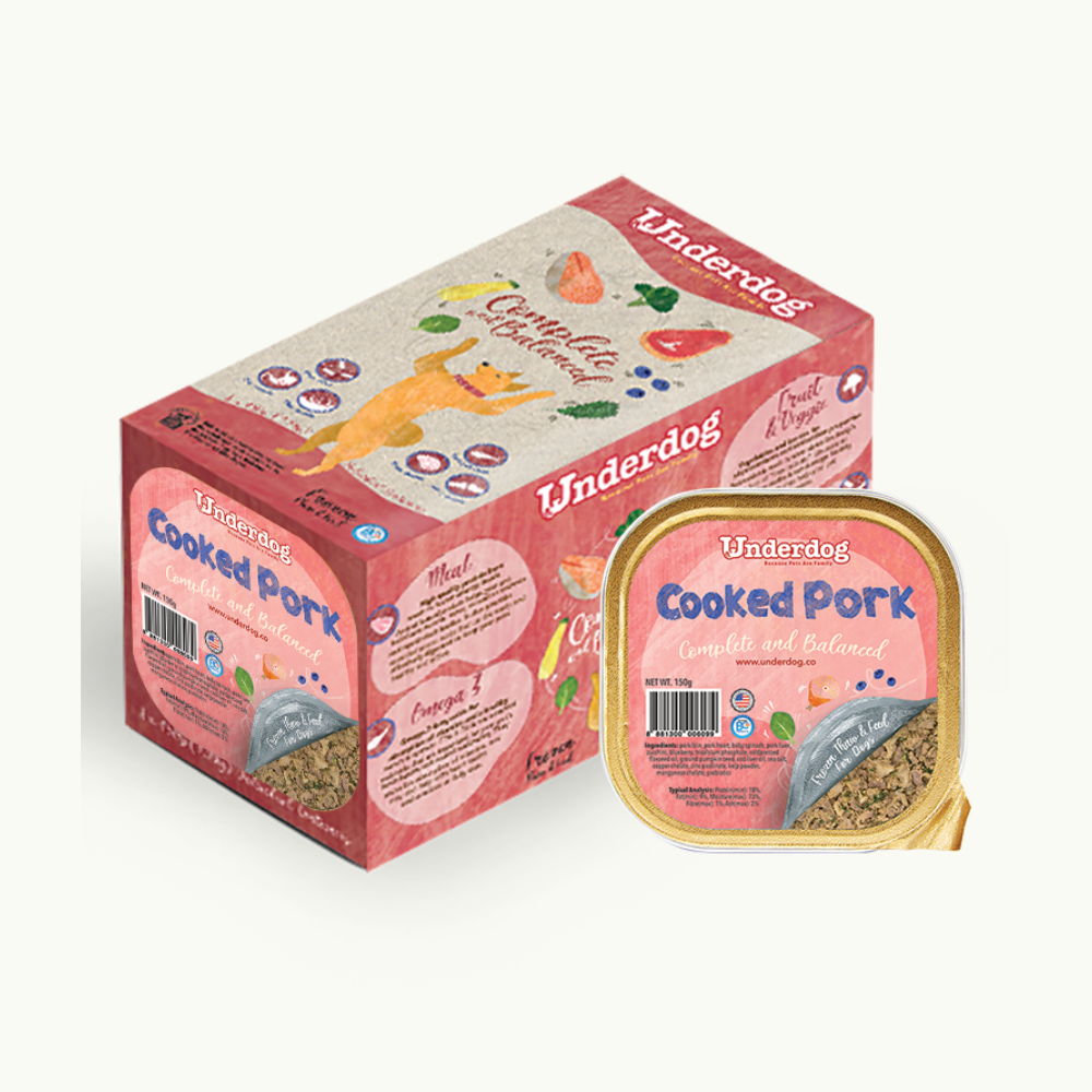 Underdog Cooked Pork Complete & Balanced Frozen Dog Food 150g