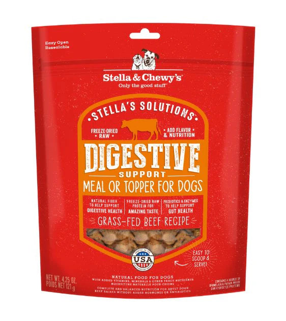 Stella & Chewy's Stella's Solutions (Digestive Boost) Grass-Fed Beef Freeze-Dried Raw Dog Food