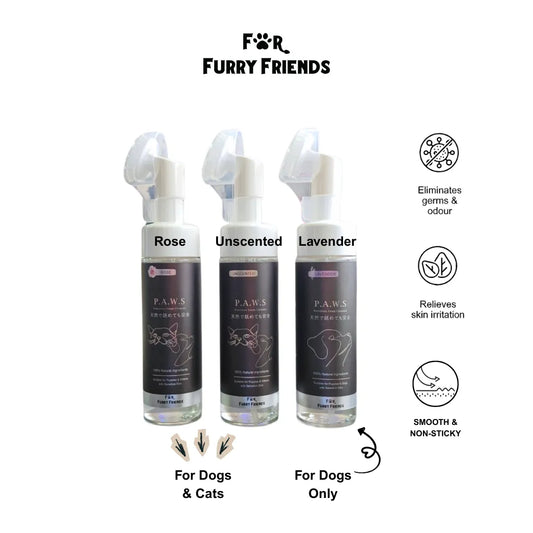(For Furry Friends) P.A.W.S Waterless Foam Cleanser [Unscented | Rose | Lavender]