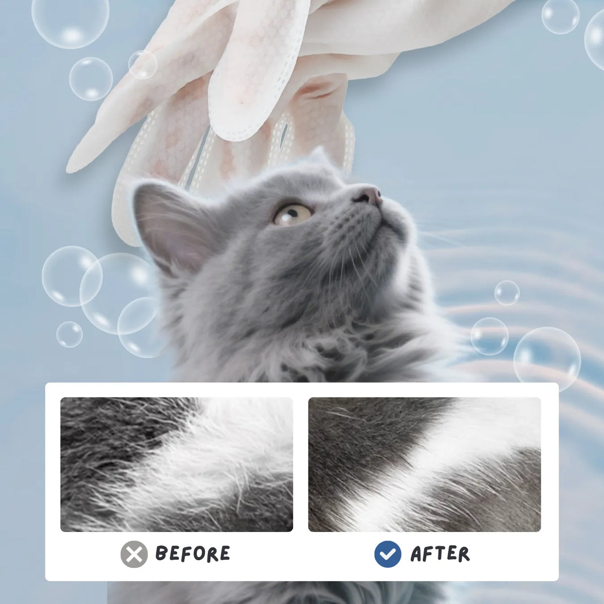 (For Furry Friends) P.A.W.S Full Body Pet Spa Gloves (Unscented, Rose, Lavender, Flea & Tick Repellent)