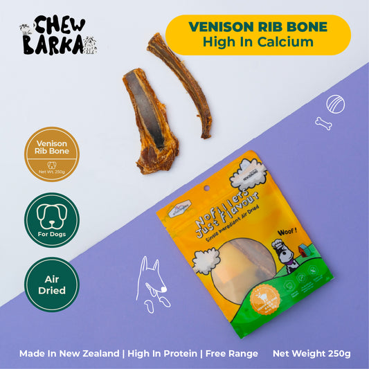 aTwoValley Air Dried Venison Rib Bone Dog Treat